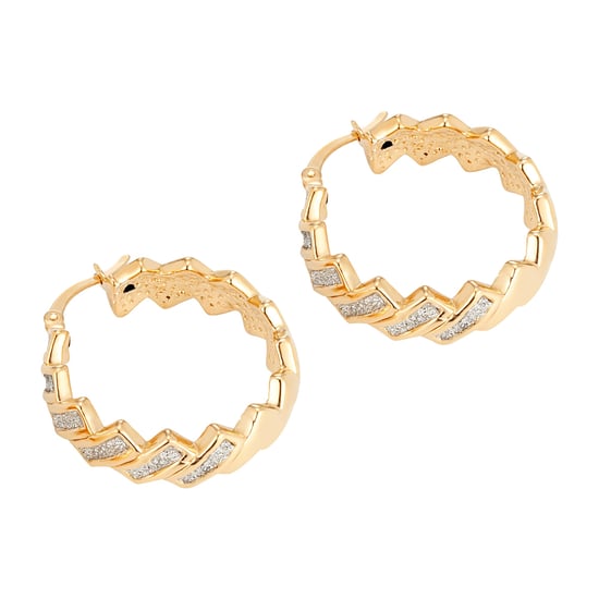 18ct Gold Plate Glitter Hoops - Image 6