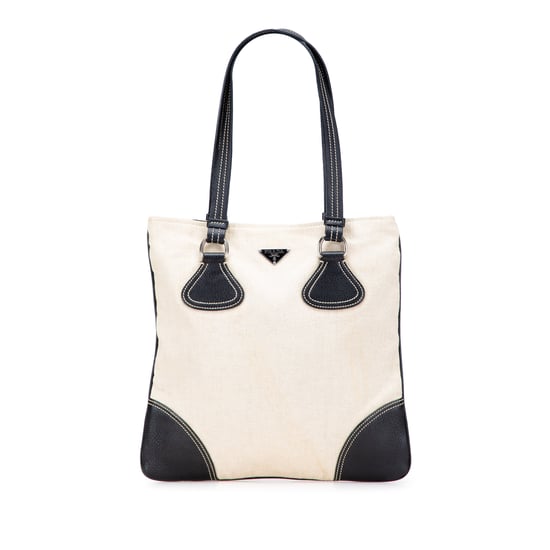 Tote Bag Canvas Leather Trim - Image 1