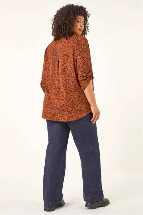 Curve Spot Print Tunic Top - Image 3