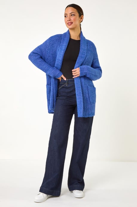 Fluffy Textured Knit Cardigan - Image 3