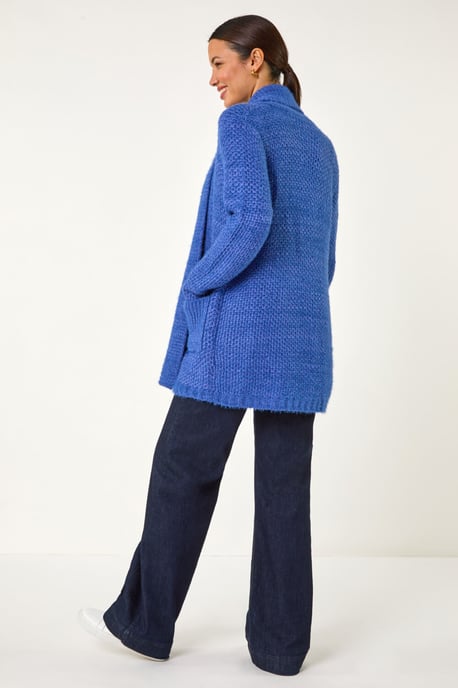 Fluffy Textured Knit Cardigan - Image 4