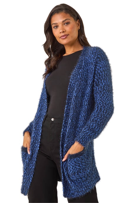 Fluffy Longline Knit Cardigan - Image 1
