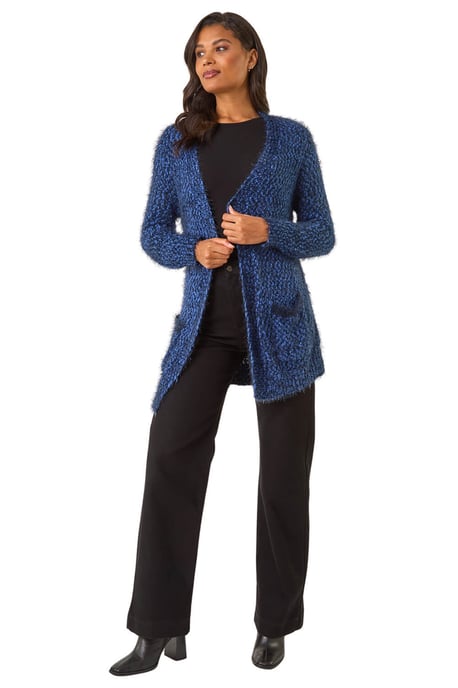 Fluffy Longline Knit Cardigan - Image 2