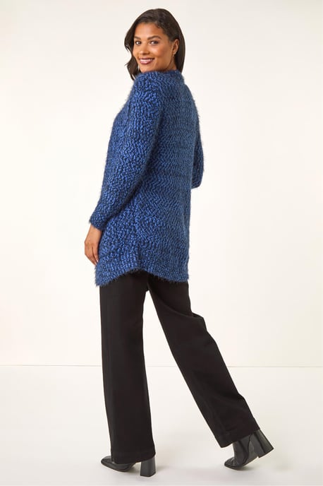 Fluffy Longline Knit Cardigan - Image 3