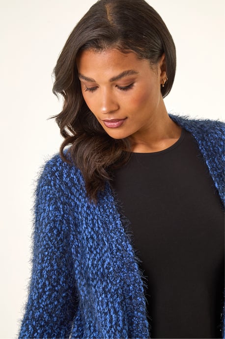 Fluffy Longline Knit Cardigan - Image 4