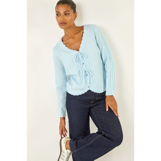 Bow Front Buttoned Knit Cardigan - Image 2