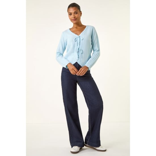 Bow Front Buttoned Knit Cardigan - Image 3