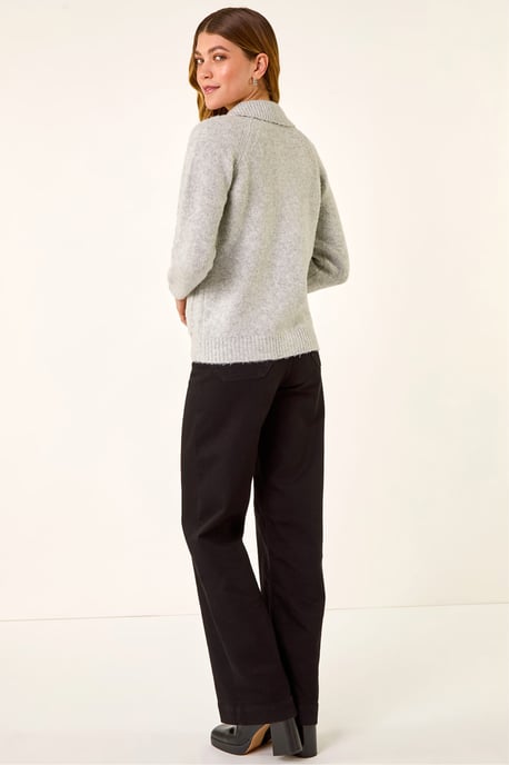 Bow Buttoned Collared Cardigan - Image 3
