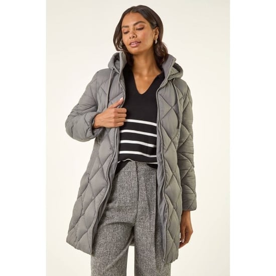 Diamond Quilt Padded Coat - Image 3