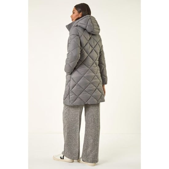 Diamond Quilt Padded Coat - Image 4