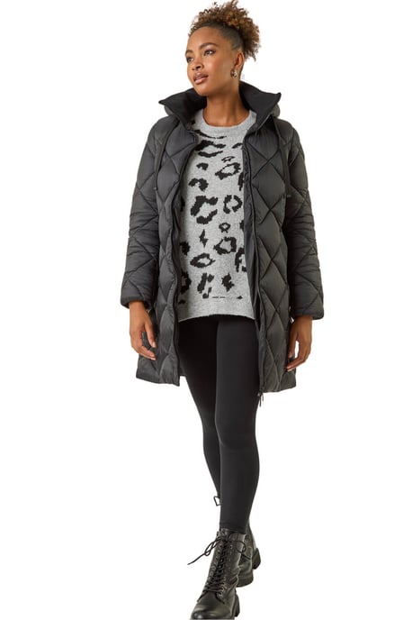 Diamond Quilt Padded Coat - Image 2