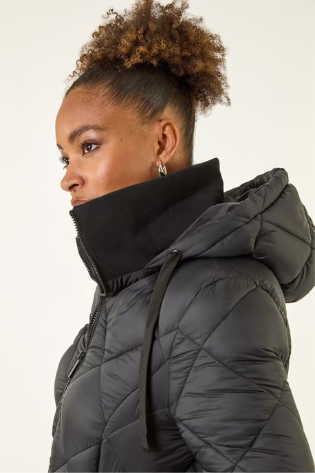 Diamond Quilt Padded Coat - Image 3