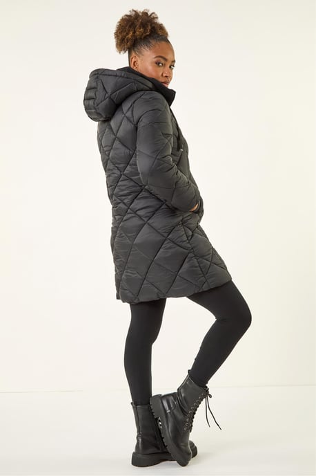 Diamond Quilt Padded Coat - Image 4