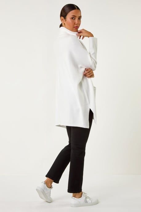 Sparkle Pocket Detail Poncho Jumper - Image 4