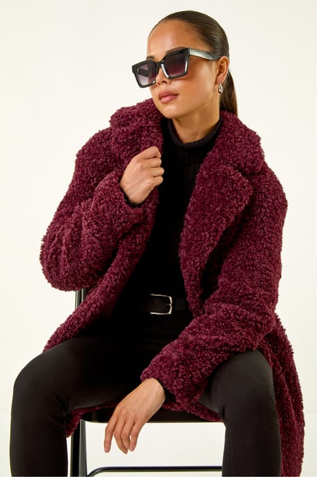 Petite Teddy Longline Coat - Image 2