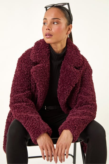 Petite Teddy Longline Coat - Image 3