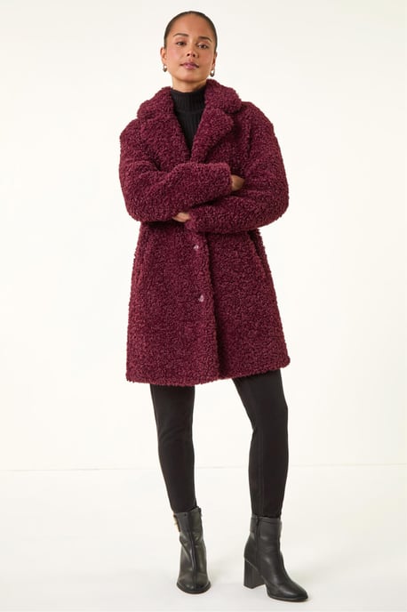 Petite Teddy Longline Coat - Image 4