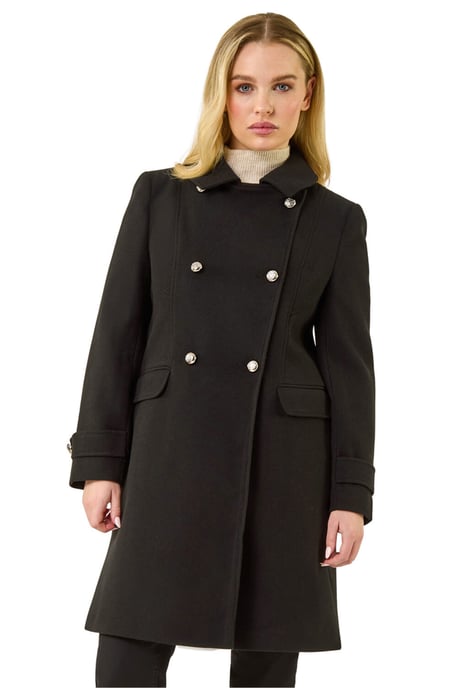 Petite Double Breasted Military Coat - Image 1