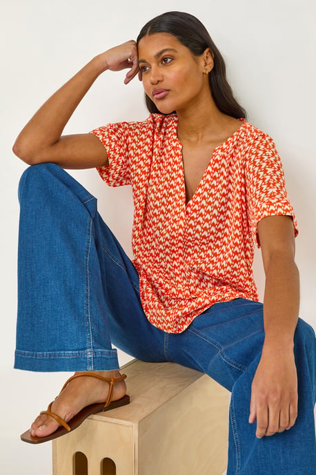 Abstract Print Tunic Top - Image 3