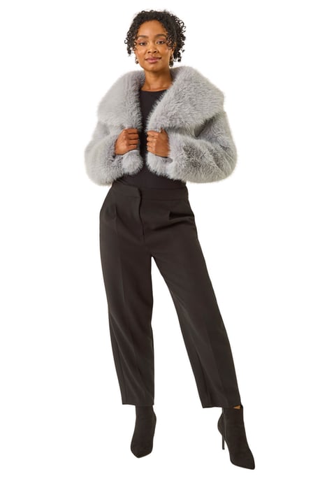Petite Cropped Fur Coat - Image 2