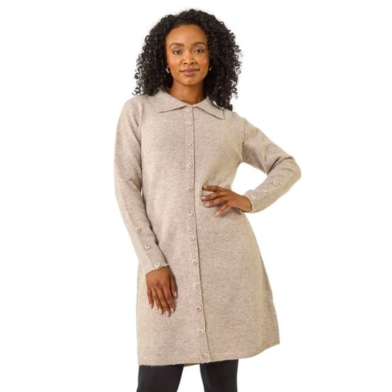 Petite Collared Knit Shift Dress - Image 1