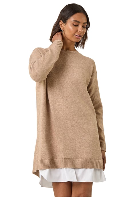 Mock Shirt Knitted Dress - Image 1