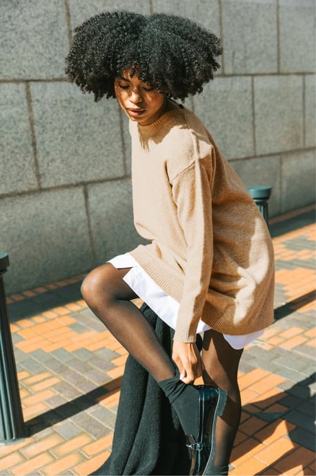 Mock Shirt Knitted Dress - Image 3