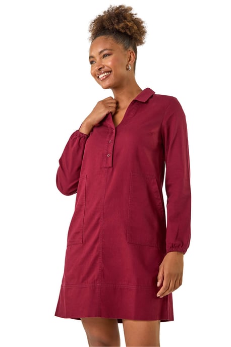 Collared Shift Shirt Dress - Image 1