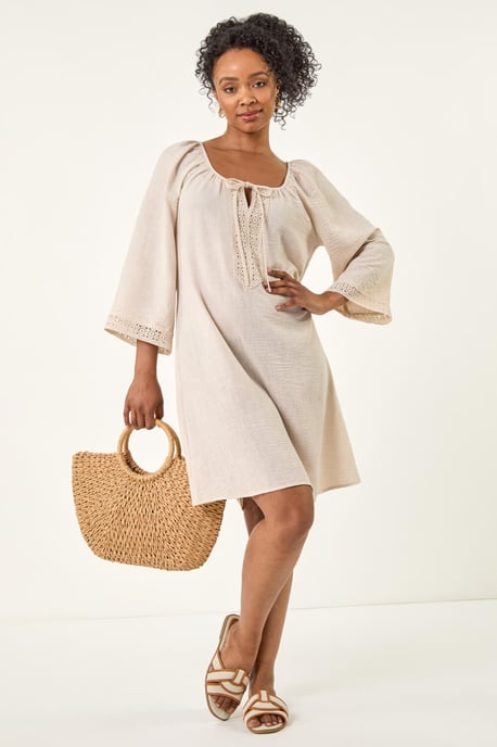 Petite Lace Trim Dress - Image 2