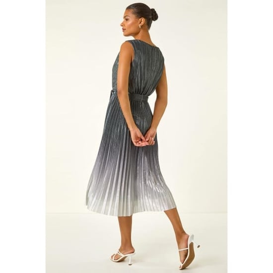 Pleated Ombre Midi Dress - Image 3