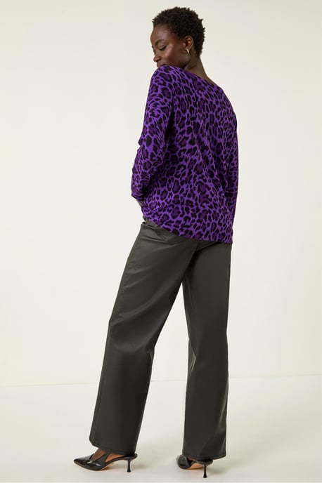 Animal Print Embellished Trim Jumper - Image 4
