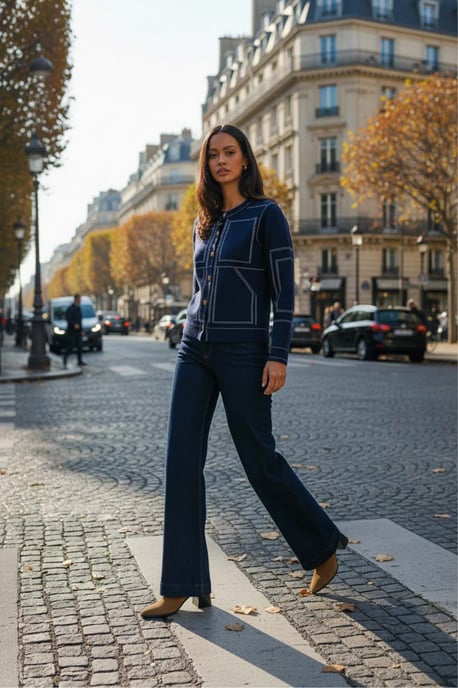 Contrast Stitch Knitted Jacket - Image 2