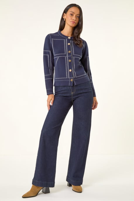 Contrast Stitch Knitted Jacket - Image 4