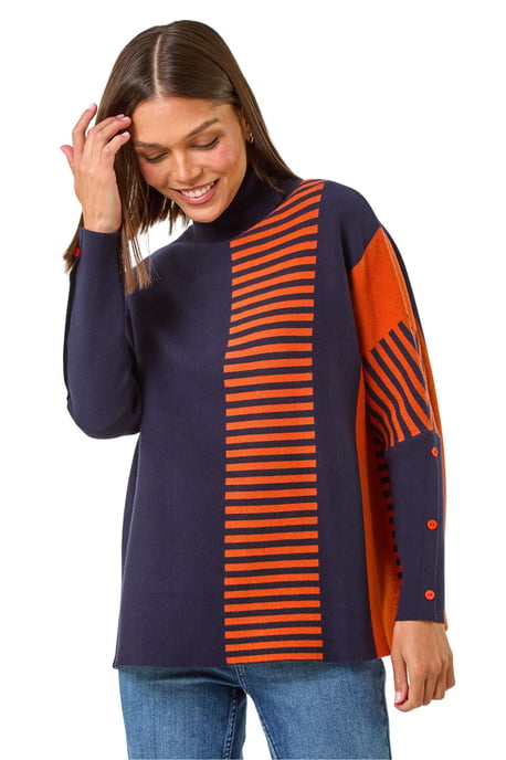 Stripe Colour Block Jumper - Image 1