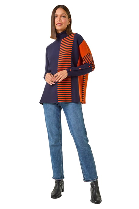 Stripe Colour Block Jumper - Image 2