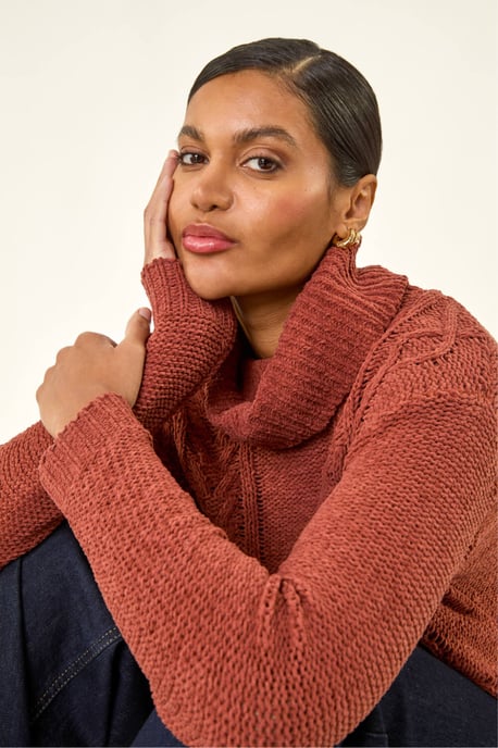 Chenille Roll Neck Knit jumper - Image 2