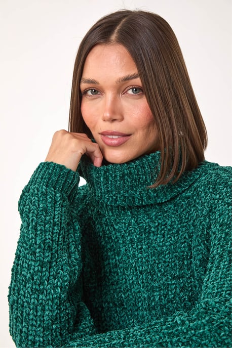 Cowl Neck Chenille Knit Jumper - Image 3