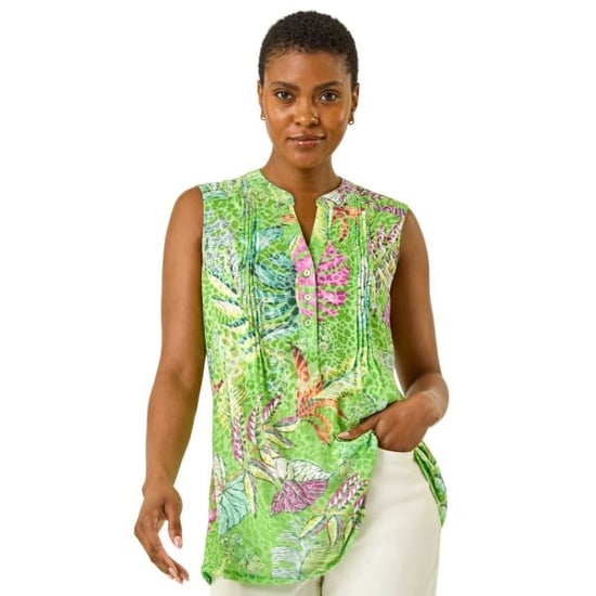 Burnout Tropical Pintuck Shirt - Image 1