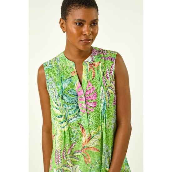 Burnout Tropical Pintuck Shirt - Image 4