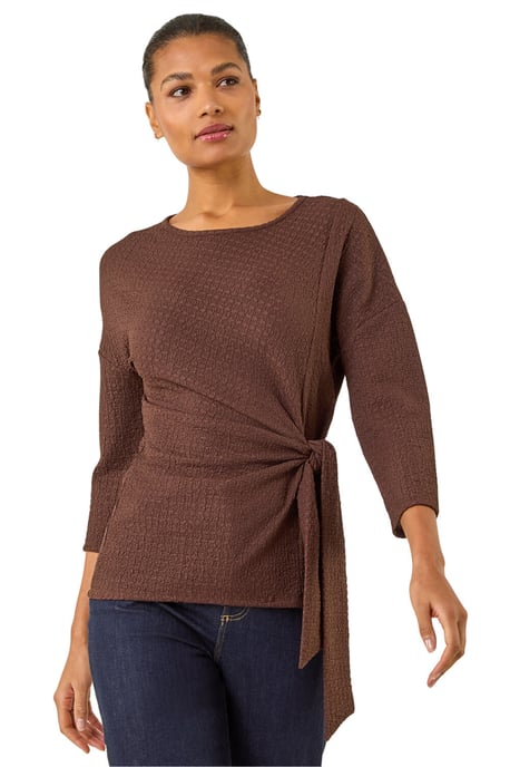 Textured Asymmetric Wrap Top - Image 1