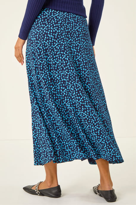 Floral Print Stretch Midi Skirt - Image 4