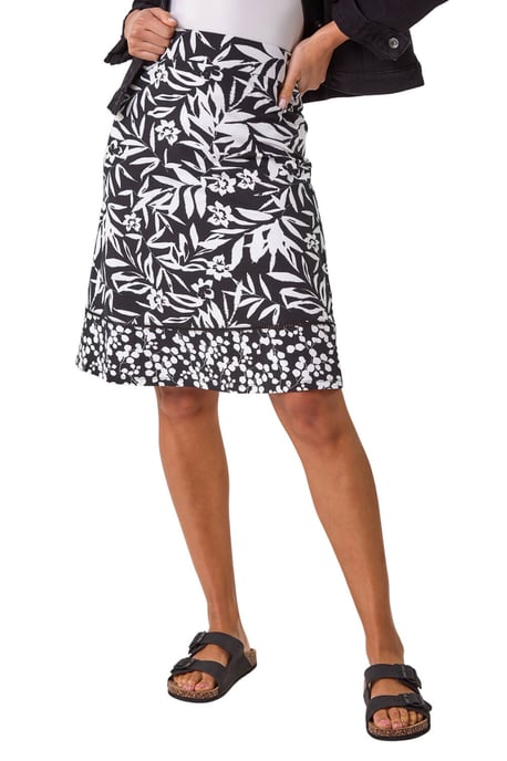 A-Line Palm Mono Print Skirt - Image 1