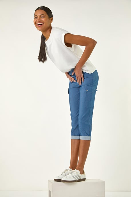 Turn Up Stretch Cargo Trousers - Image 3