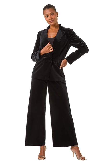 Velvet Wide Leg Pocket Stretch Trouser - Image 2