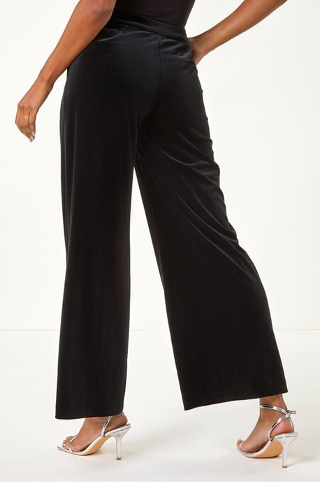Velvet Wide Leg Pocket Stretch Trouser - Image 4