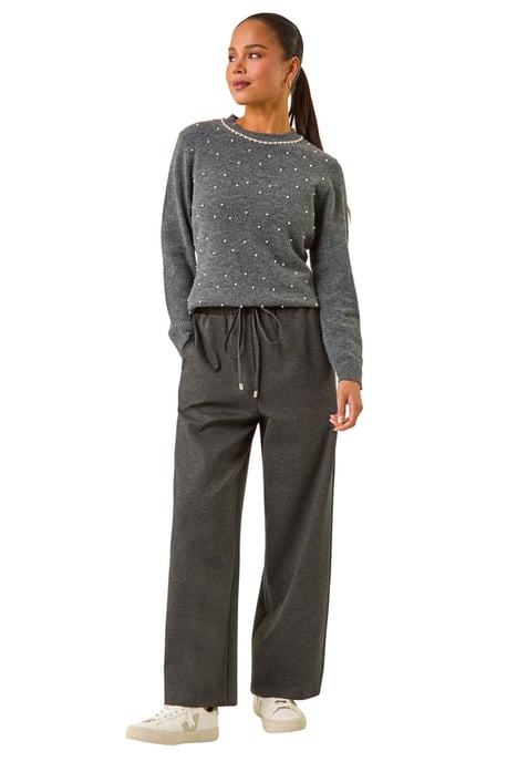 Petite Drawstring Ponte Trouser - Image 2
