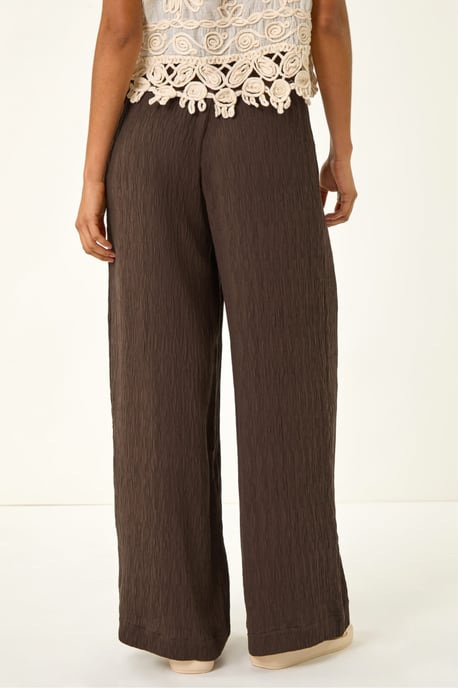 Textured Elastic Waist Trousers - Image 4
