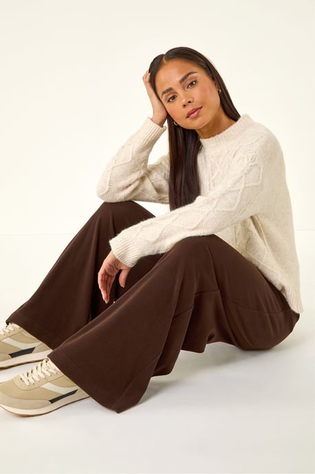 Petite Brushed Ribbed Trouser - Image 3