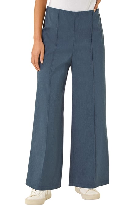 Petite Pintuck Wide Leg Stretch Trouser - Image 1