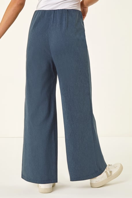 Petite Pintuck Wide Leg Stretch Trouser - Image 4